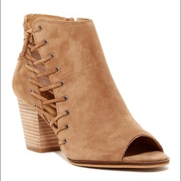 Lucky Brand Shoes - Lucky Brand Hartlee Peep Toe Bootie brown suede